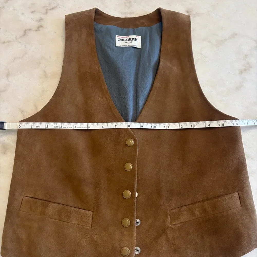 Zadig & Voltaire Tan Suede Vest Size S - Picture 6 of 10